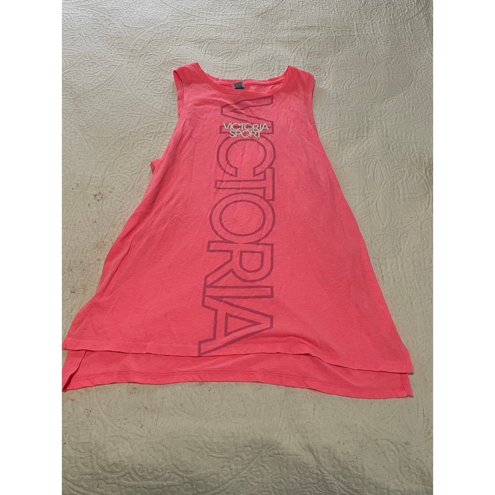 Victoria Sport Pink Sleeveless Tank Top High Low Split Side Women's M‎